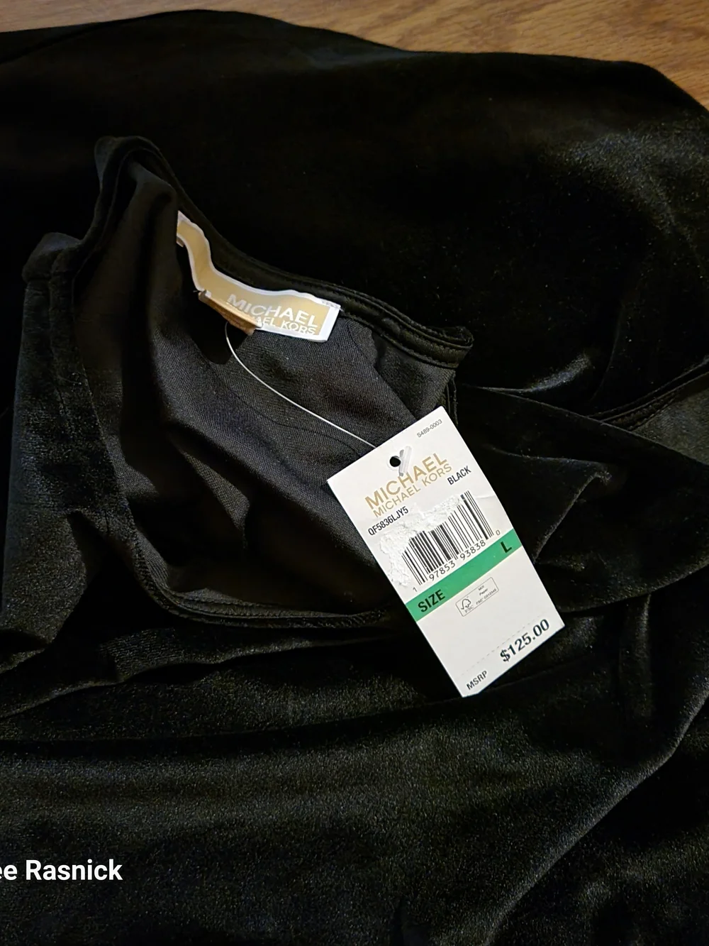 Michael Kors Black Velvet Sleeveless Dress Size L. NWT